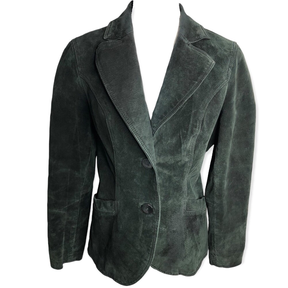 Mark Alan Vintage Genuine Leather Black Blazer Jacket